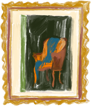 Moody Painterly Framed Painting 
